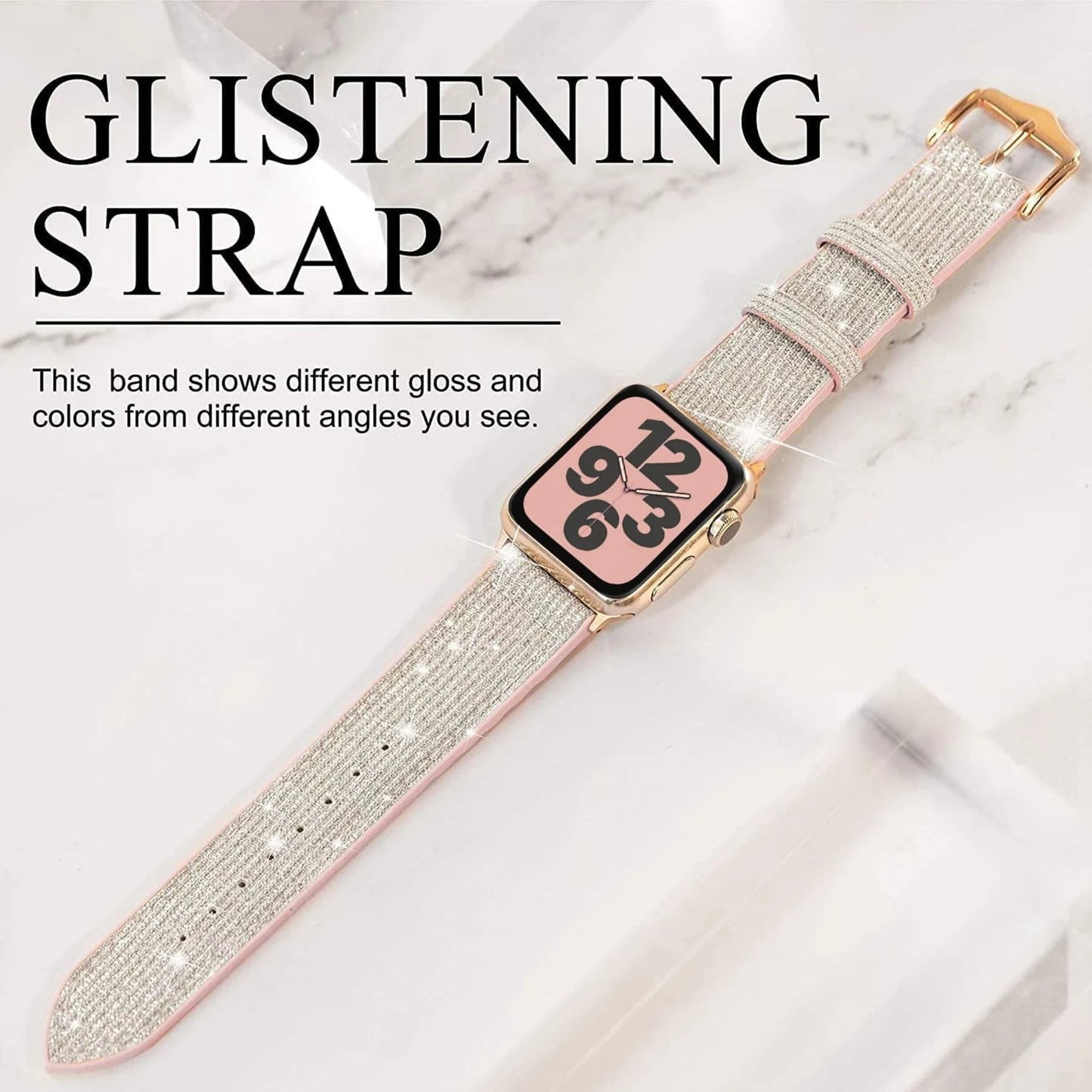 Black Glistening Strap for Apple Watch Band